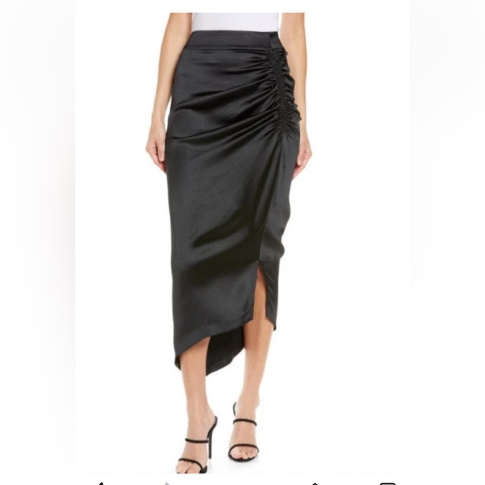 Smythe asymmetrical satin skirt
